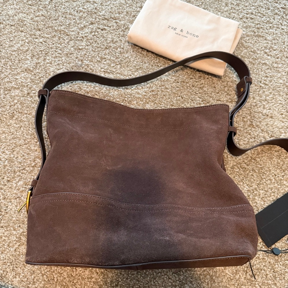 Rag &‎ Bone Clinton bucket bag chocolate brown  leather suede minimalist slouchy - Picture 4 of 11